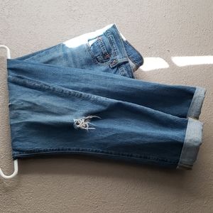 Levis 501 distressed high rise jeans